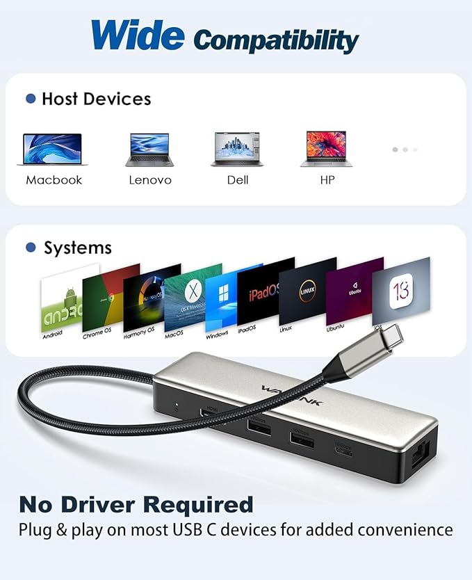 USB C Hub 2.5G Ethernet, WAVLINK 10Gbps USB C 3.2 Hub - Image 7