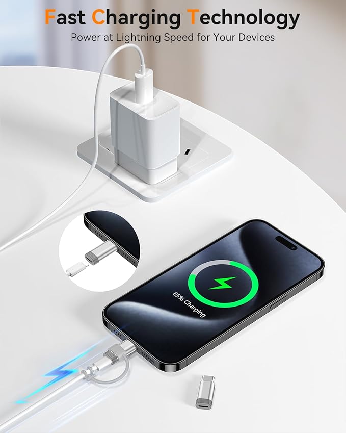 Temdan 4 Pack Lightning to USB C Adapter - Image 4