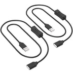 USB On/Off Switch Cable 3.3FT 2-Pack, 2A Charging 480Mbps Data, Type-A 2.0 by IIISOGNO