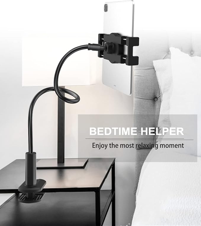 woleyi Gooseneck Tablet Holder for Bed, Flexible Long Arm Tablet Mount for Desk - Image 4