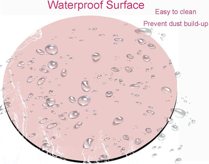 Mouse Pad Pink, Premium-Textured Small Round Pink Mousepad 7.9 x 7.9 Inch - Image 4