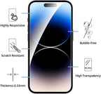 NEW'C 3 Pack Designed for iPhone 14 Pro Screen Protector, Enhanced Tempered - Image 2