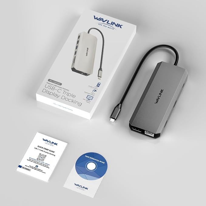 WAVLINK USB C Docking Station Dual Monitor, USB-C Hub Laptop Triple Display - Image 9