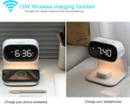 Digital Alarm Clock with Wireless Fast Charging Station 15W Touch Smart Lamp - Image 5