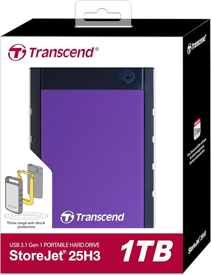 Transcend Storejet 1T Portable USB 3.0 Hard Disk - Image 3