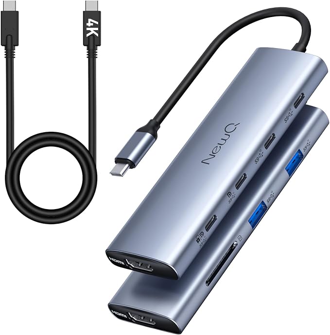 USB C to USBC Hub Dual/Triple Monitor, USBC Splitter 4K@30-60Hz by NewQ