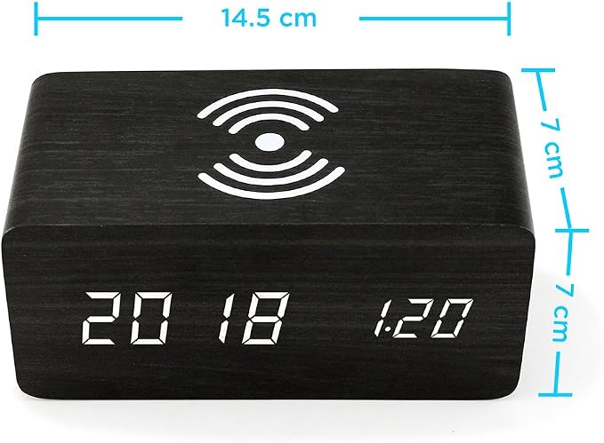 OCT17 Alarm Clock with Qi Wireless Charging Pad Compatible with iPhone Samsung - Image 7