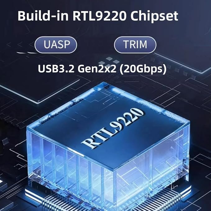 CY Type-C USB3.2 USB4 20Gbps to M-Key M.2 NGFF NVME SATA SSD PCBA Enclosure - Image 8