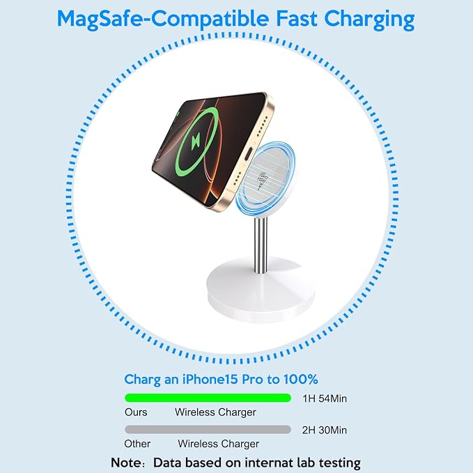 Magnetic Wireless Mag Safe Charger iPhone Stand, Magnet Wireless iPhone Charger - Image 3