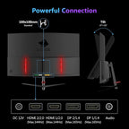 Z-Edge 27 inch Curved Gaming Monitor, QHD 1440P 165Hz 144Hz Curved 1500R - Image 7