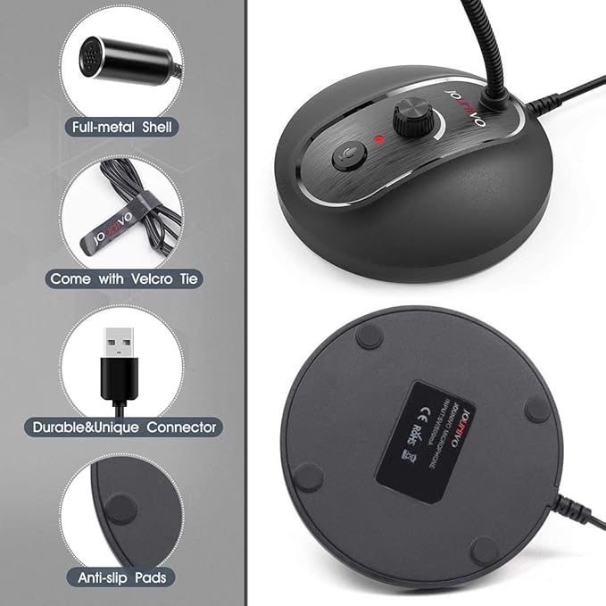 USB Computer Microphone with Mute Button, Plug&Play Condenser, PS4 Mic -360 - Image 3