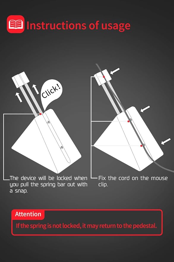 Hotline Games Mouse Bungee 3.0+ Mouse Cord Clip Cord Management System Fixer - Image 7