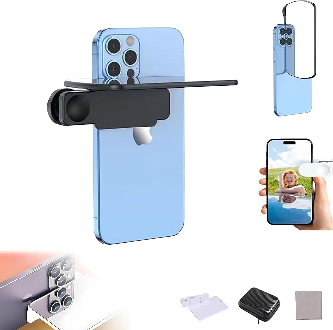Smartphone Camera Mirror Reflection Clip Kit, Adjustable HD Glass Mirror Effect by Unknown