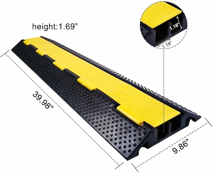 Rubber Cable Ramp Cord Cover Cable Protector Ramps Wire Hose Protective 2 - Image 2