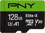 PNY 128GB Elite-X Class 10 U3 V30 microSDXC Flash Memory Card by PNY