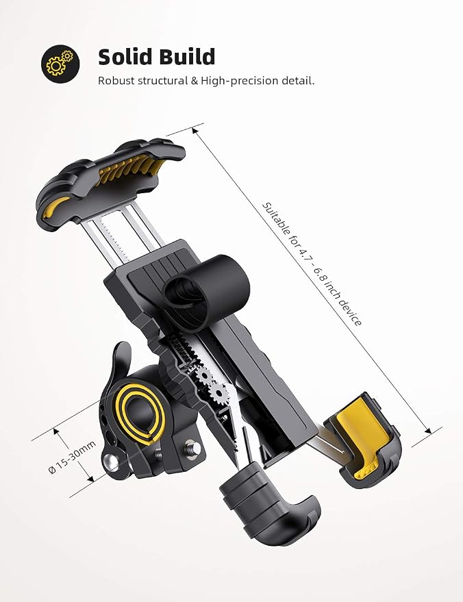 Lamicall Bike Phone Holder, Motorcycle Phone Mount - Image 4