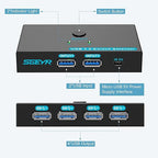 SGEYR USB 3.0 Switch USB Switcher 2 Computers Sharing 4 USB Devices USB Metal - Image 6