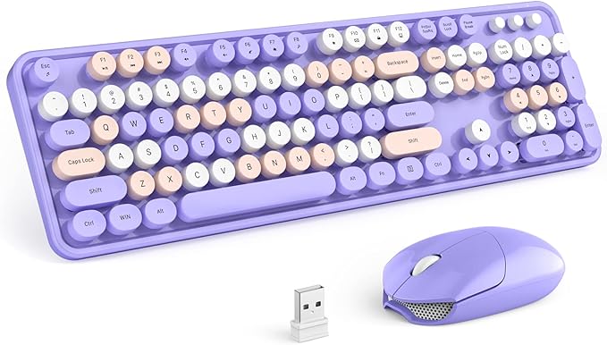 KNOWSQT Wireless Keyboard and Mouse Combo Purple by KNOWSQTKeyboardMouse