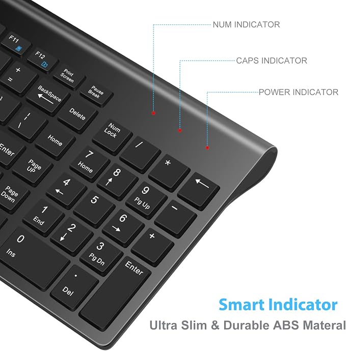 LeadsaiL Wireless Keyboard and Mouse Combo, Wireless USB Mouse and Computer - Image 6