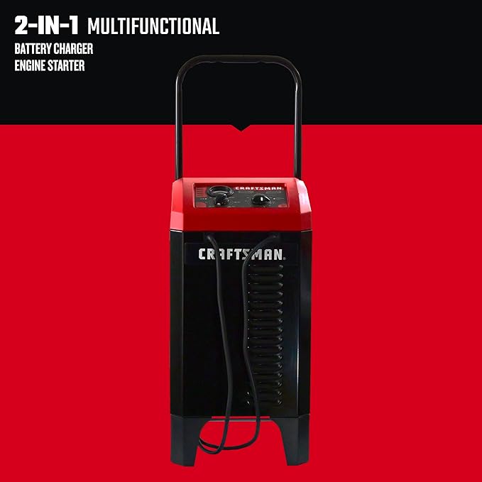 CRAFTSMAN Wheeled Manual 10A Car Battery Charger and 250A Engine Starter - Image 2