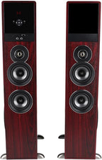 Rockville TM80C Powered Home Theater Tower Speaker System, Cherry Wood - Image 2