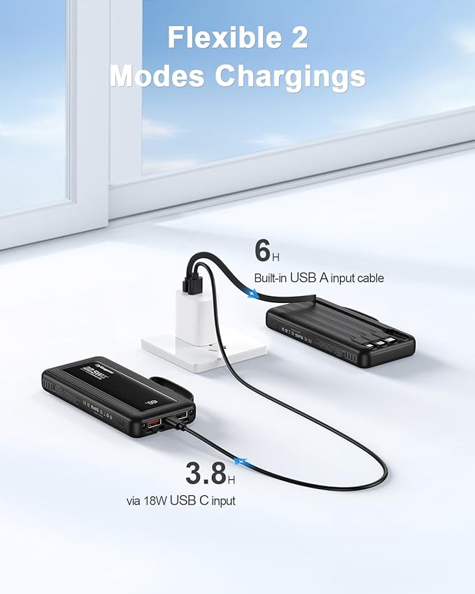 Portable Charger with Built in Cables, Slim 10000mAh Fast Charging 22.5W Power - Image 6