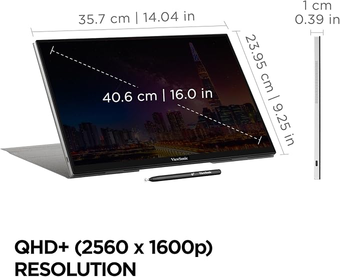 ViewSonic TD1656-2K 16 Inch WQXGA 1600p IPS Touchscreen Portable Monitor - Image 7