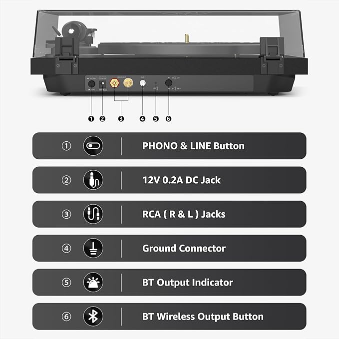 Record Player Wireless Output Turntable Carbon Fiber Tonearm Vinyl Player - Image 4