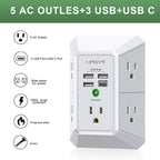 Wall Charger, Surge Protector, QINLIANF 5 Outlet Extender - Image 2