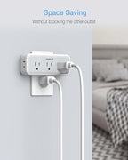 Multi Plug Outlet Extender, TESSAN Surge Protector Wall Plug Splitter - Image 3