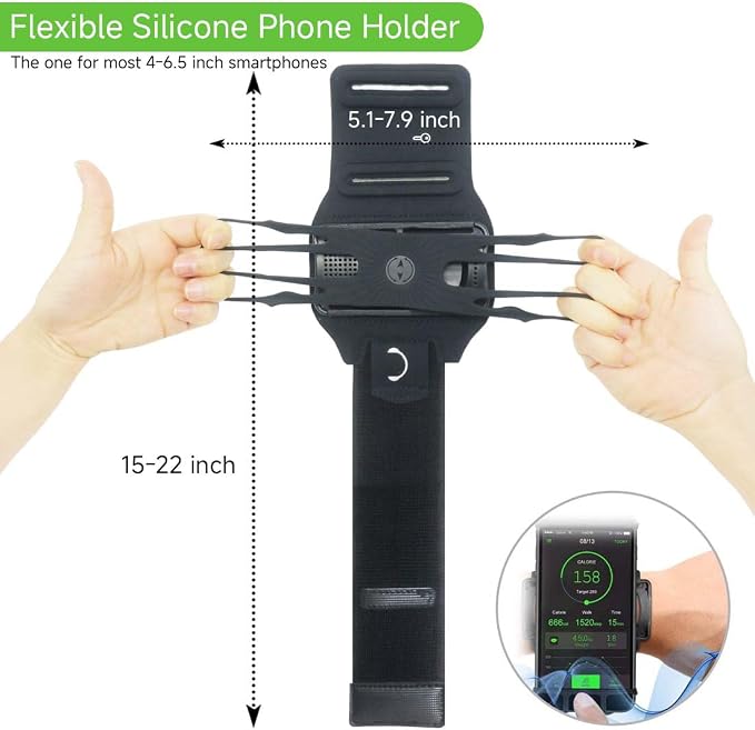 Wristband Phone Holder, HCcolo 360°Rotatable Universal Sports Wristband - Image 5