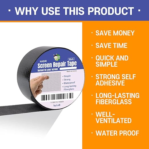 HA SHI Screen Repair Kit for Windows or Doors 3-Layer Strong Adhesive Tape - Image 4