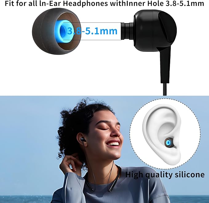 Earbud Tips Ear Bud Tips Soft Anti Slip Washable and Reusable Silicone - Image 4
