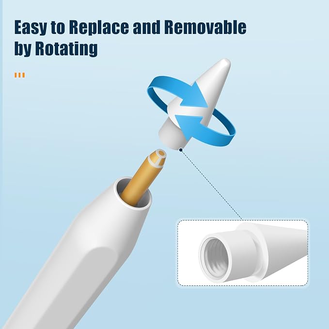 Upgraded Replacement Tips for Apple Pencil Pro/1st Gen/2nd Gen/USB-C, Metal Pen - Image 4