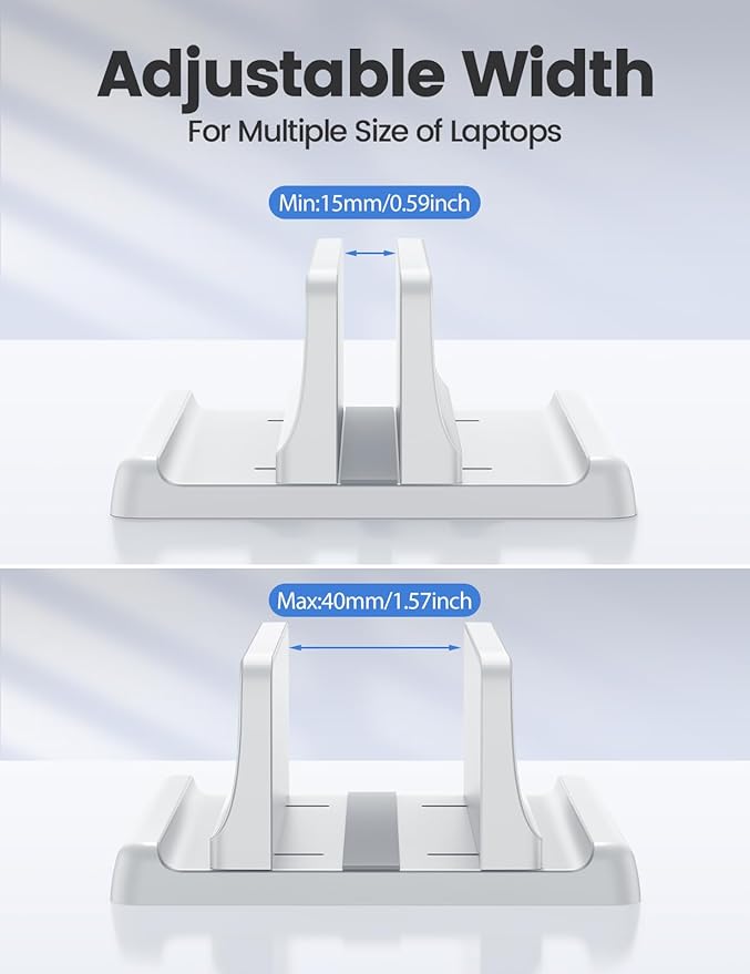 Vaydeer Vertical Laptop Stand Holder Plastic Adjustable Desktop Notebook Dock - Image 7