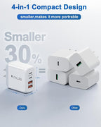 40W USB C Charger Block, 2 Pack 4-Ports Type C Fast Charging Cubes PD USBC Wall - Image 5