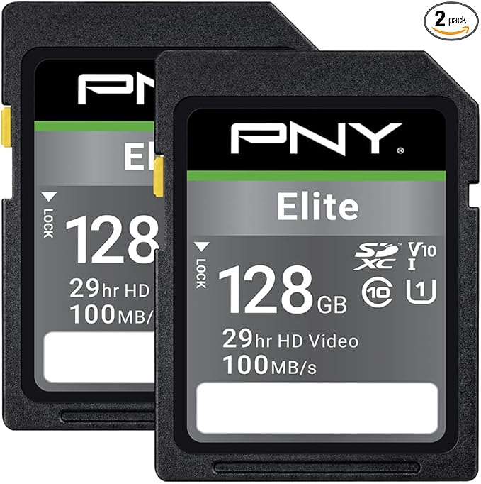 PNY 128GB Elite Class 10 U1 V10 SDXC Flash Memory Card by PNY
