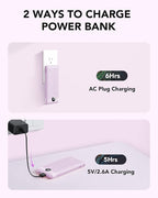 VRURC Portable Charger Built-in Cables and AC Wall Plug, USB C Power Bank - Image 4