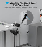 Dual Layer Desk Clamp Power Strip, Desktop Edge Mount Surge Protector - Image 3