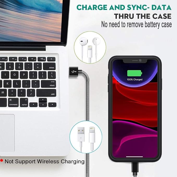 Battery Case for iPhone 11, 7000mAh Slim Portable Rechargeable Smart Protective - Image 5