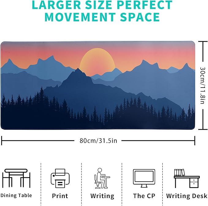 Japanese Mountain Landscape Gaming Mouse Pad Extended Large Mousepad - Image 2