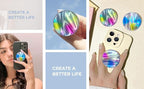 3 Pack Fashionable Clear Glitter Expandible Collapsible Moblile Phone Grip - Image 4