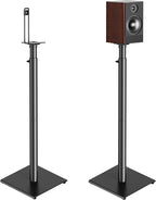 USX MOUNT Bookshelf Speaker Stands Pair, Height Adjustable Extends 32-42 inch by USXMOUNT