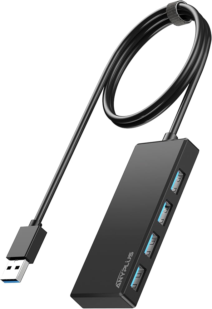 USB Hub, 2 ft Long Cable USB 3.0 Hub, USB Extender by ANYPLUS