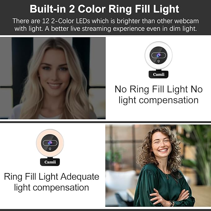 4K Webcam with Light, HD Webcam - Image 5