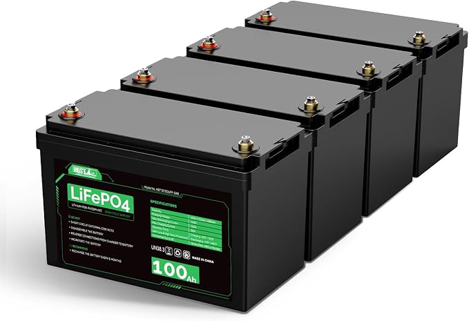 HQST LiFePO4 Battery 100ah Lithium Battery, 12V Lithium Iron Phosphate Battery by HQST