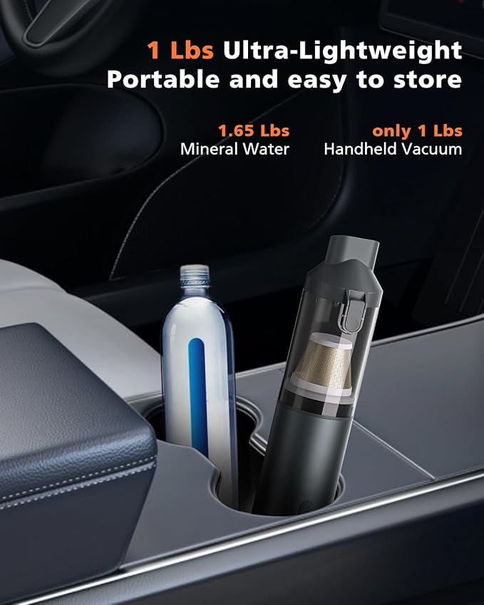 Car Vacuum Portable with 16000Pa Powerful Suction, Handheld Vacuum Cordless - Image 5