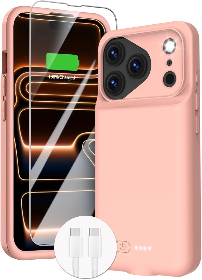 GIN FOXI Battery Case for iPhone 17 Pro, Charging Case Charger 8500mAh by GINFOXI