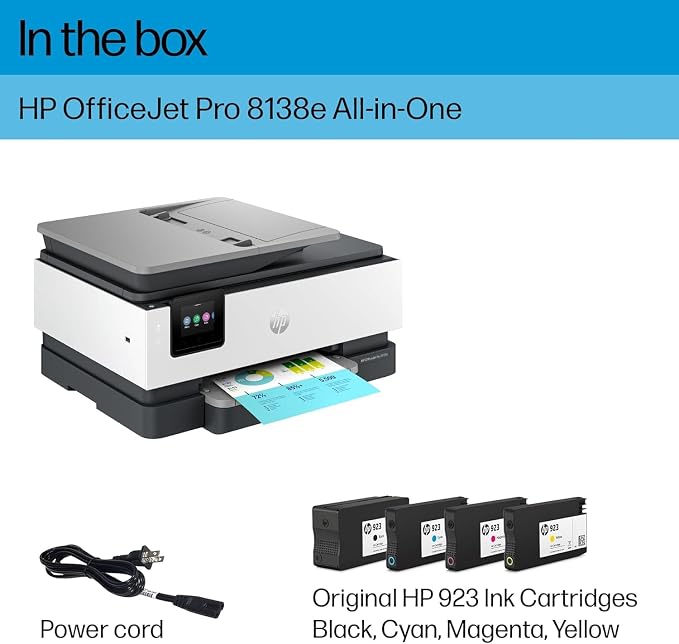 HP OfficeJet Pro 8138e Wireless All-in-One Color Inkjet Printer, Duplex - Image 8