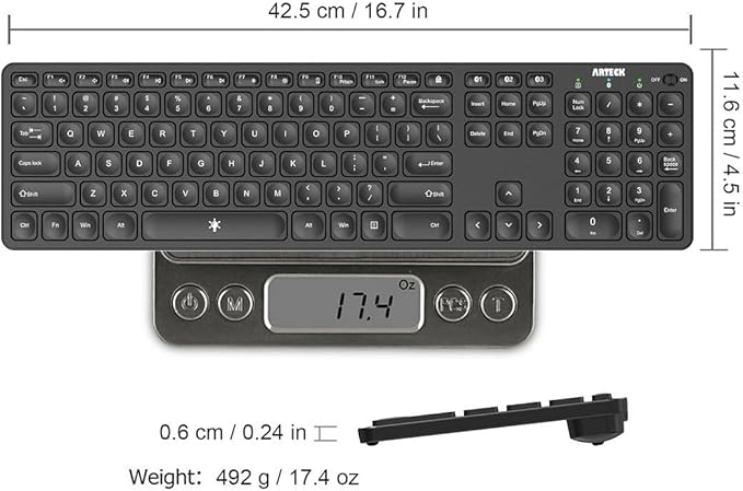 Arteck Universal Backlit 7-Colors & Adjustable Brightness Multi-Device Full - Image 5